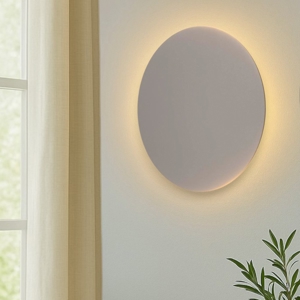 Applique beige disco rotondo 30cm da parete moderna