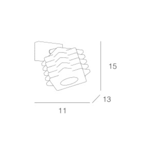 Applique da parete cubo in vetro top light rubik