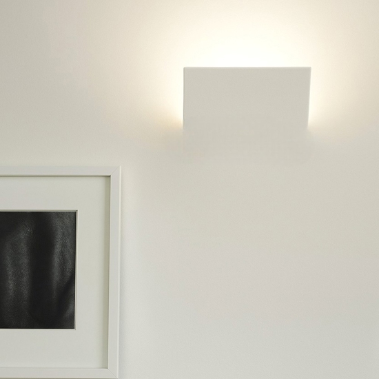 Isyluce applique di gesso da incasso a parete vela bianca