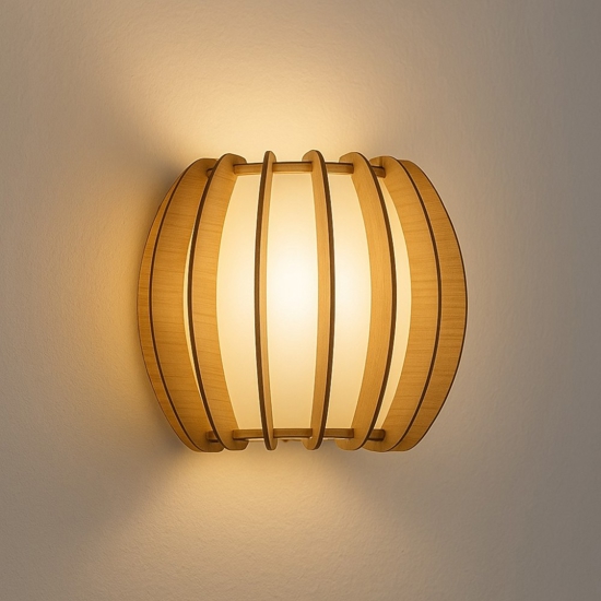 Applique in legno acero design moderno