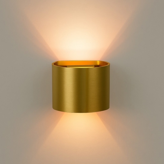 Applique con lampadina led g9 3w 2700k curvo metallo colore oro