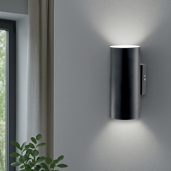 Look ap2 applique da parete per interni cilindro nero 2 luci ideal lux