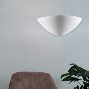 Applique di gesso bianco ceramica mezzaluna