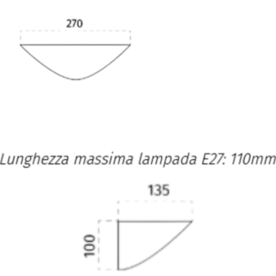 Applique di gesso bianco ceramica mezzaluna