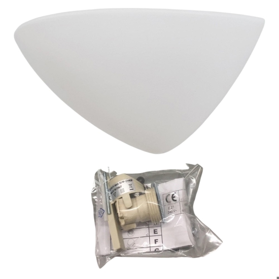 Applique di gesso bianco ceramica mezzaluna