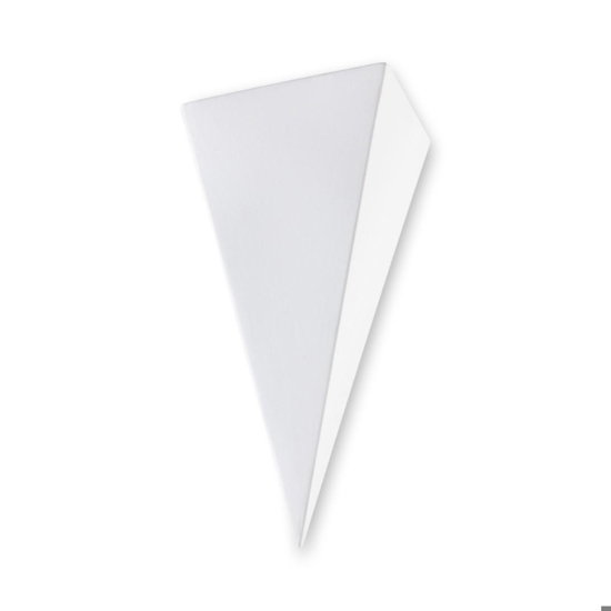 Applique in ceramica bianco angolare piramidale