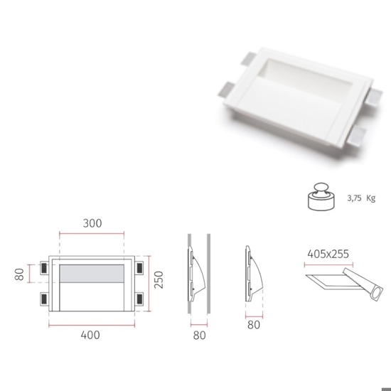 Lampada da incasso a parete 21,5w 4000k applique in gesso led cristaly