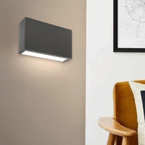Applique led 14w 4000k linea light box w1 grigio cemento mono emissione