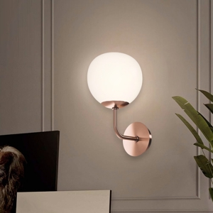 Applique da interno struttura oro rosa sfera vetro bianco maytoni