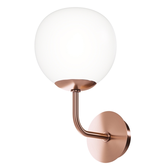 Applique erich struttura oro rosa sfera vetro bianco maytoni