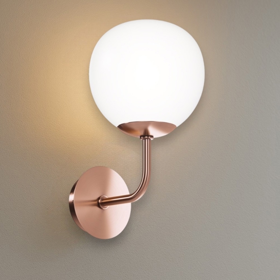 Applique erich struttura oro rosa sfera vetro bianco maytoni