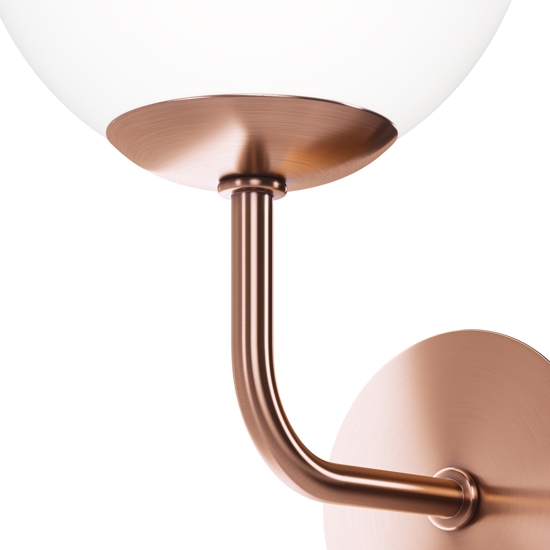 Applique erich struttura oro rosa sfera vetro bianco maytoni