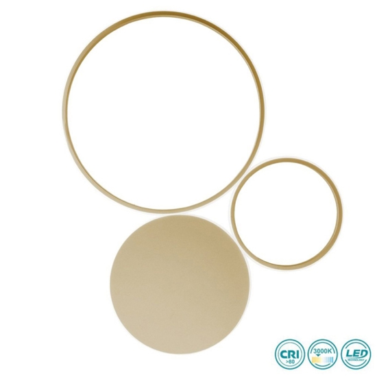 Applique led 42w 4000k ondaluce pl pois oro pc moderna