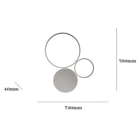 Applique led 42w 4000k ondaluce pl pois oro pc moderna