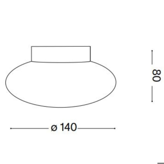 Ideal lux smarties ap1 applique sfera schiacciata vetro bianco