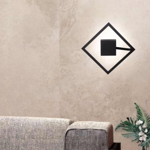 Applique nero quadrato led 19w 3000k moderno affralux quattro