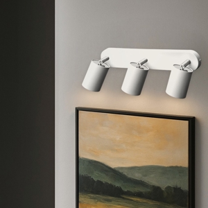 Lampada da parete bianca 3 luci orientabili per interno