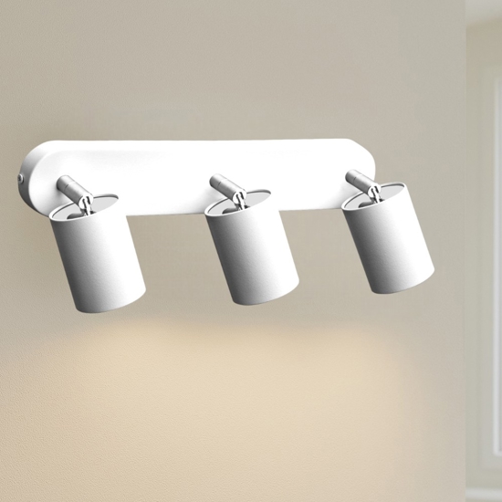 Lampada da parete bianca 3 luci orientabili per interno