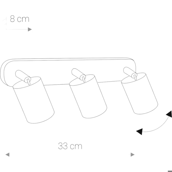 Lampada da parete bianca 3 luci orientabili per interno