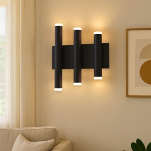 Applique nera led 36w 3000k design moderna da parete