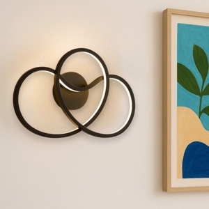 Applique da parete nera led 12w 3000k design moderna