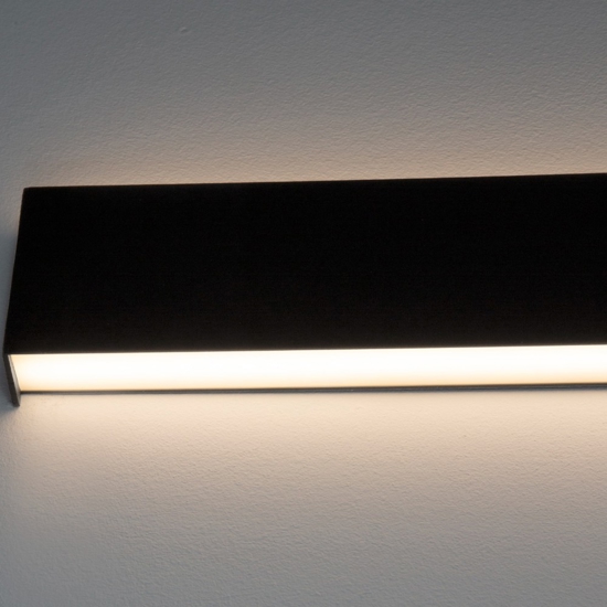 Applique 90cm moderna led 36w 3000k rettangolare nero