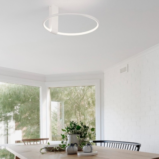 Plafoniera moderna led 35w 3000k cerchio bianco orientabile