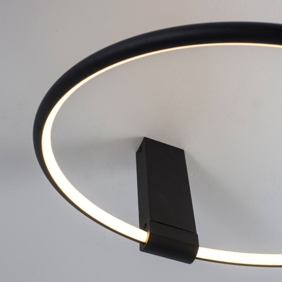 Plafoniera moderna cerchi neri orientabili led 70w 3000k dimmerabile