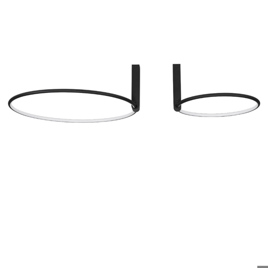 Plafoniera moderna cerchi neri orientabili led 70w 3000k dimmerabile