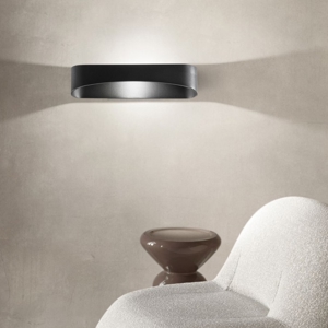 Isyluce drappo applique nero moderno design led 36w 3000k
