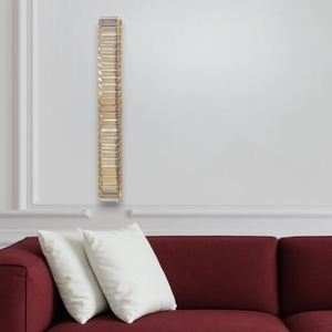 Applique led 3500k oro cristalli trasparenti