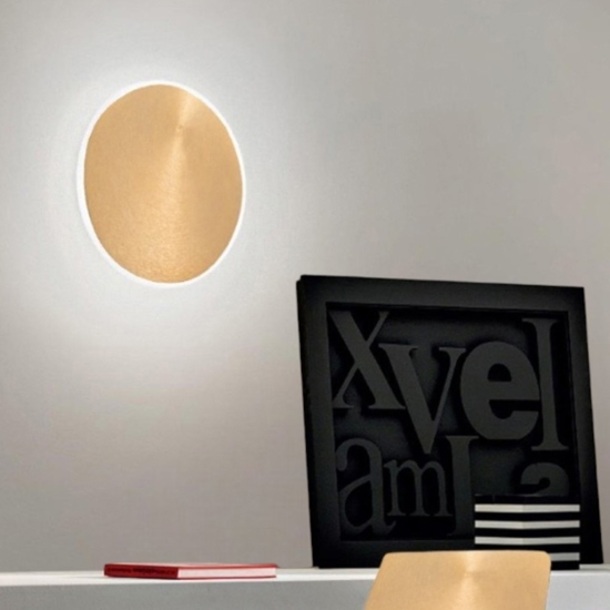 Gea luce fortuna applique led 20w 3000k oro rotonda moderna