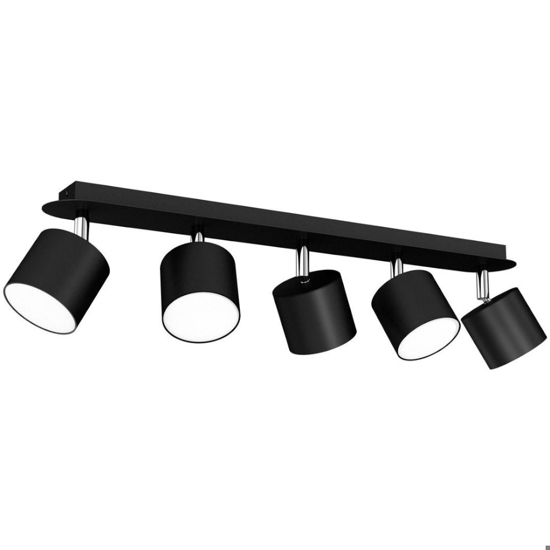 Plafoniera nera con faretti orientabili da soffitto moderna fp