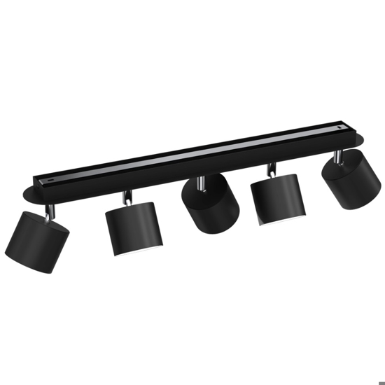 Plafoniera nera con faretti orientabili da soffitto moderna fp