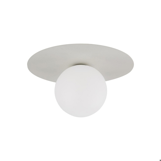 Plafoniera beige sfera di vetro bianca moderna