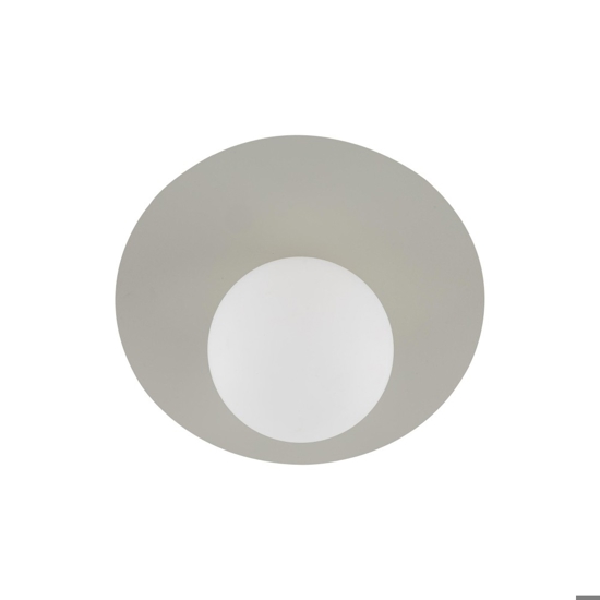 Plafoniera beige sfera di vetro bianca moderna