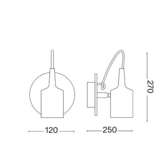 Edison ap1 ideal lux lampada da parete metallo bianco orientabile