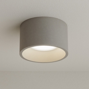Plafoniera rotonda di cemento grigio per interni