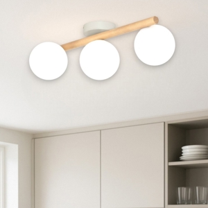 Plafoniera di legno naturale scandinavo per cucina