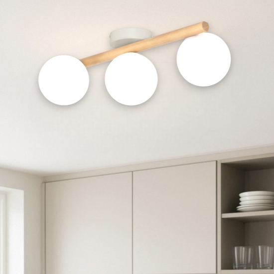 Plafoniera di legno naturale scandinavo per cucina