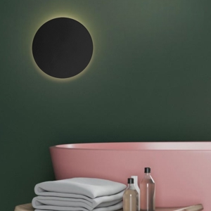Applique disco cerchio nero da parete moderna 20cm