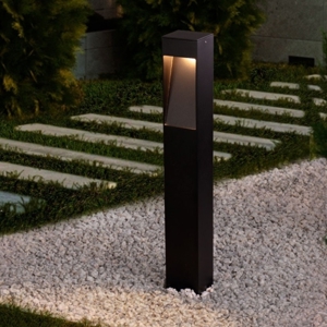 Lampione nero design da giardino 60 cm led 7w 3000k moderno