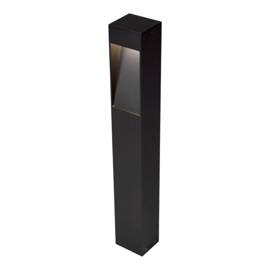 Lampione nero design da giardino 60 cm led 7w 3000k moderno