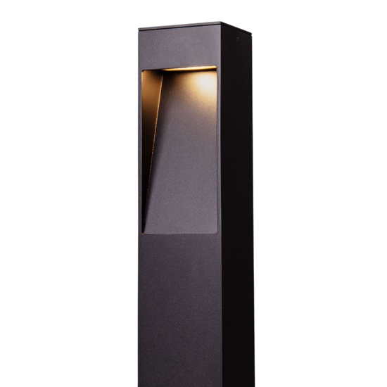 Lampione nero design da giardino 60 cm led 7w 3000k moderno