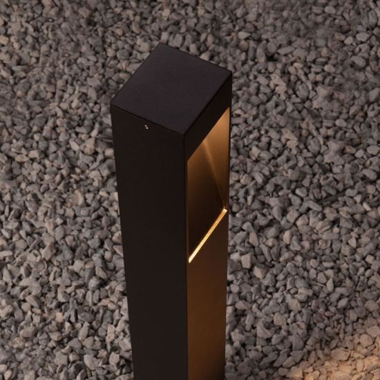 Lampione nero design da giardino 60 cm led 7w 3000k moderno