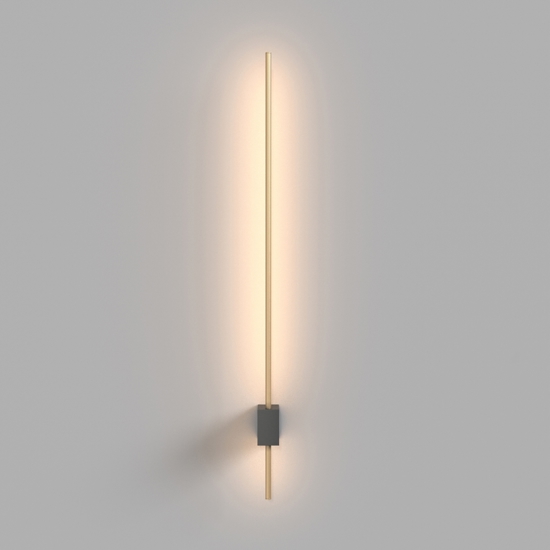Maytoni pars applique led 6w 3000k bacchetta sottile nero oro design moderna
