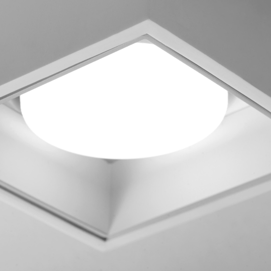 Plafoniera nasso quadrata moderna di gesso bianco interno alluminio