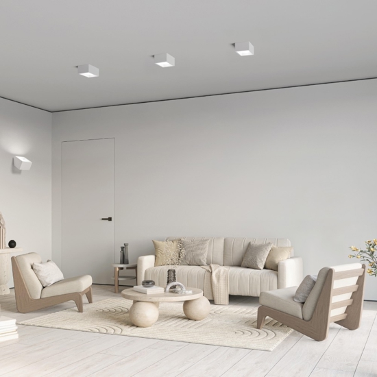 Plafoniera nasso quadrata moderna di gesso bianco interno alluminio