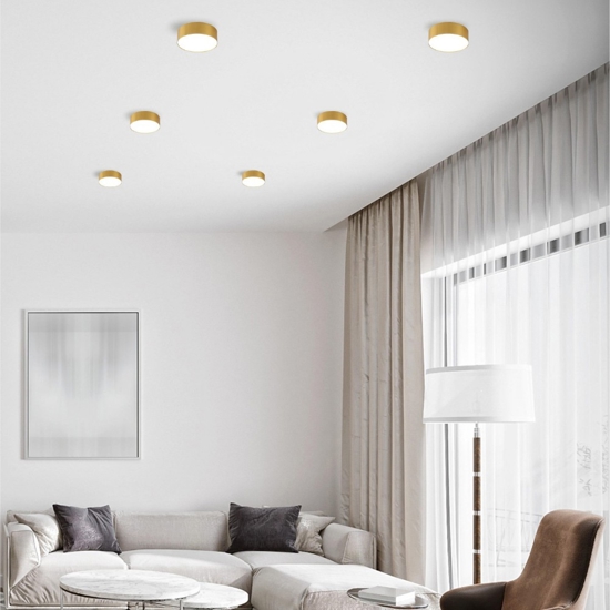 Plafoniera led 12w 4000k tonda oro per interni