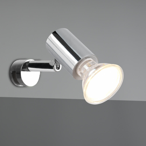 Applique cromo per bagno moderno con luce orientabile